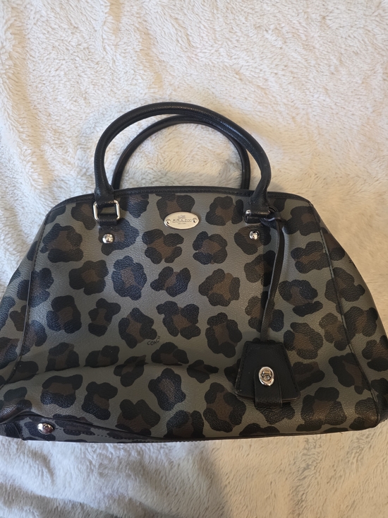 Coach Handbags - Y2k Coach Margot Carryall Ocelot Print Gray/Black Leopard Purse